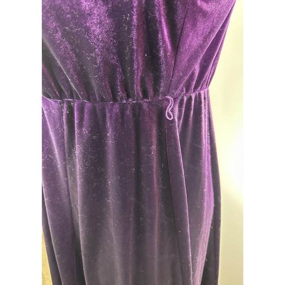 *Flawed Torrid Mini Velvet Cold Shoulder Surplice Dress Purple Size 1X No Tie - Picture 14 of 16